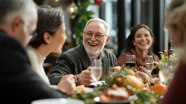 Corporate Gratitude: Business Executive Celebrating Thanksgiving in a Meeting