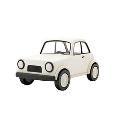 white toy car isolated on transparent background