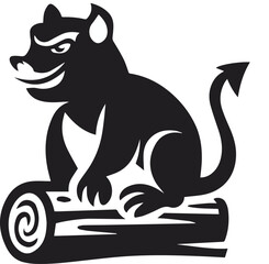 A little tasmanian devil silhouette vector image
