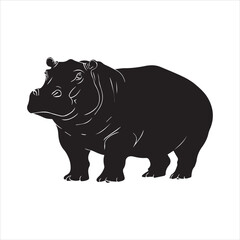 rhino on white background cartoon, animal, vector, illustration, mammal, wild, hippo, rhino, wildlife, bear, nature, zoo, hippopotamus, rhinoceros, art, fun, safari, drawing, comic, elephant, animals,