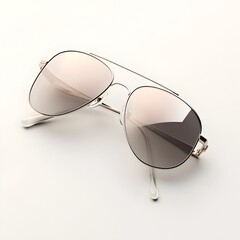 Vintage Inspired Sleek Metal Framed Aviator Sunglasses with Gradient Tinted on Plain White Background