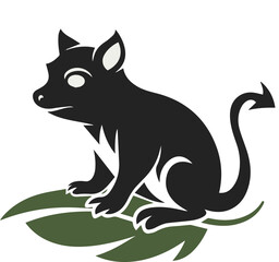 A little tasmanian devil head silhouette vector image