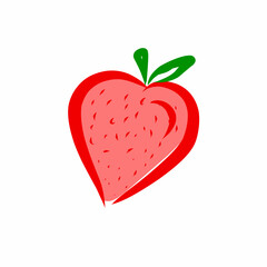 Strawberry fruit hand drawn vector illustration