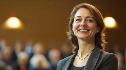 Obraz premium Portrait of a senior woman, a successful female CEO and keynote speaker.
