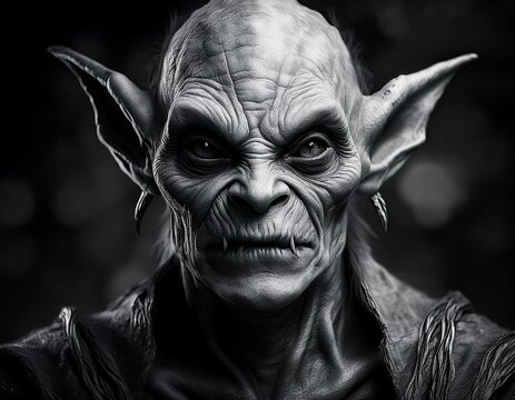 Retrato de vampiro en blanco y negro