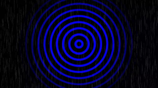 Abstract background. Digital radio waves white circle diffusion animation on black background. 4k video