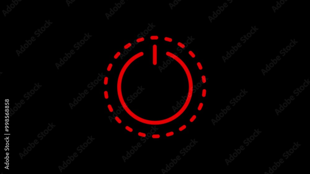 Poster power button symbol, power button switch icon animation