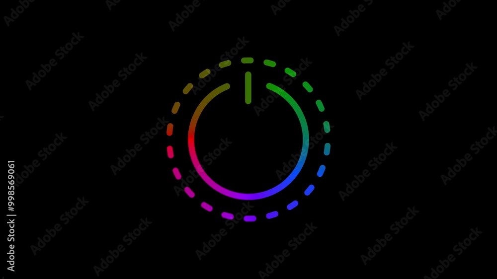 Poster power button symbol, power button switch icon animation