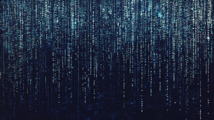 Abstract blue digital data rain, binary code background