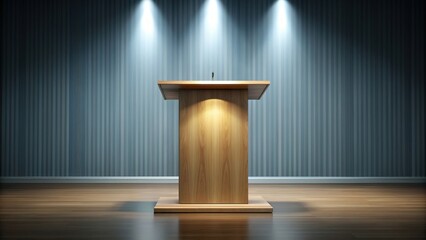 Empty podium with tabletop space for advertisement and product placement , podium, empty display, mock up