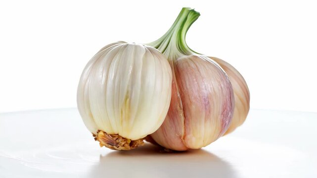 raw garlic bulb, a staple in kitchens worldwide, often used for cooking and as a natural protector against colds and vampires