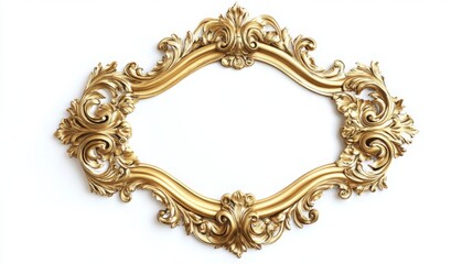 A highly ornate golden baroque frame, showcasing intricate floral and scroll designs, set against a white background.