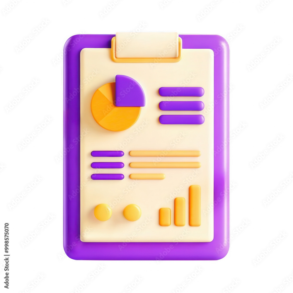 Poster a vibrant 3d rendered dashboard design featuring graphical elements like pie charts and data bars in