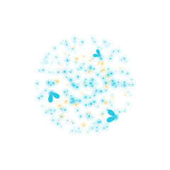 Blue magic firefly bug light glow vector effect. Glowworm dust spell fairy tale shine isolated . 
