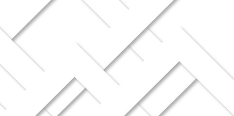 White abstract geometric background with white paper sheets soars as abstract spaces with rectangles, parallel stripes, perspective, shadows in simple strict modern material in triangle and square.	