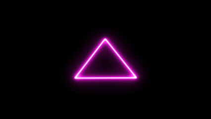 Abstract Neon Light Triangle Frame Illustration.
