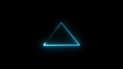 Abstract Neon Light Triangle Frame Illustration.