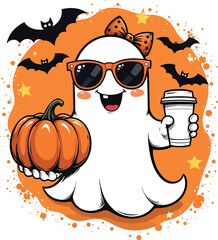 halloween background with pumpkin for t shirt design