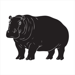 rhino on white background cartoon, animal, vector, illustration, mammal, wild, hippo, rhino, wildlife, bear, nature, zoo, hippopotamus, rhinoceros, art, fun, safari, drawing, comic, elephant, animals,
