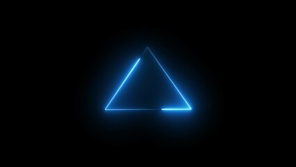Abstract Neon Light Triangle Frame Illustration.