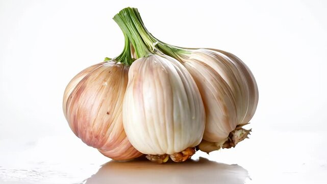 Whole garlic bulb, a natural ingredient used for its strong flavor in cooking and for its medicinal properties, including disease prevention