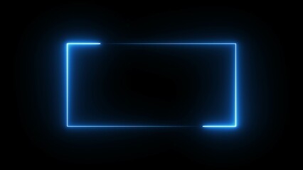 Glowing Neon Rectangle Border Frame Illustration Background.