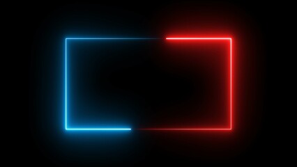 Glowing Neon Rectangle Border Frame Illustration Background.