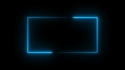 Glowing Neon Rectangle Border Frame Illustration Background.