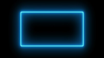 Glowing Neon Rectangle Border Frame Illustration Background.