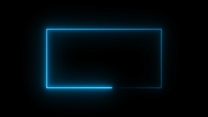 Glowing Neon Rectangle Border Frame Illustration Background.