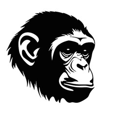 chimpanzee chimp silhouette vector illustration transparent background