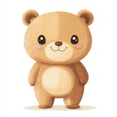 Obraz premium Cute Kawaii Bear Standing on Two Legs