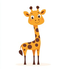 Fototapeta premium Cute Giraffe Standing on Two Legs with Big Head