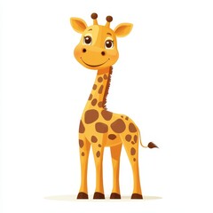 Obraz premium Cute Giraffe Standing on Two Legs with Big Head