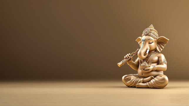 Ceramic Ganesha statue on a neutral background