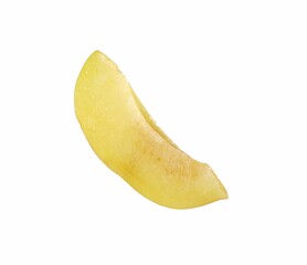 Slice of ripe plum isolated on white