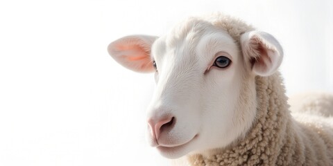 Obraz premium Portrait of a sheep on a white background