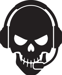 Human skull with headphones vector image