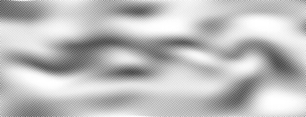 Retro poster with a dot gradient background, grunge texture, and comic noise effect. Pixelated grain, vintage bitmap pattern, and halftone design. Vector