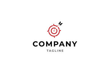 target arrow pointer logo in flat vector design