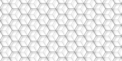 Fototapeta premium Modern simple style seamless pattern with hexagonal graphic design. Geometric art deco texture mosaic white background. abstract molecular structures in technology, wallpaper background, vector. 