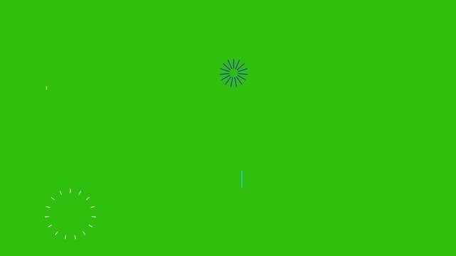 Sparks glitter special Firework Animation Video. Vector sparkles Animation video on a Green background. Christmas abstract pattern. Sparkling magic dust particles.