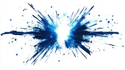 Bold blue burst effect isolated on a white or transparent background. Abstract and dramatic with vivid colors and energetic visual elements