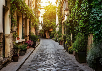 Obraz premium Cozy street in Paris, France