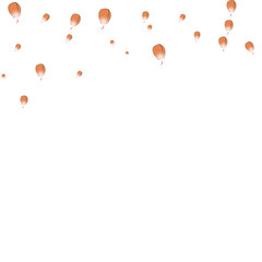 Flying sky lanterns on transparent background
