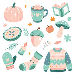 Whimsical Autumn Treasures Vector Clipart Collection