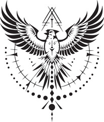 A bird with spread wings tattoo design vector image