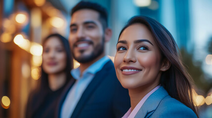 Fototapeta premium Group of diverse business professionals outdoors
