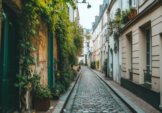 Fototapeta Cozy street in Paris, France