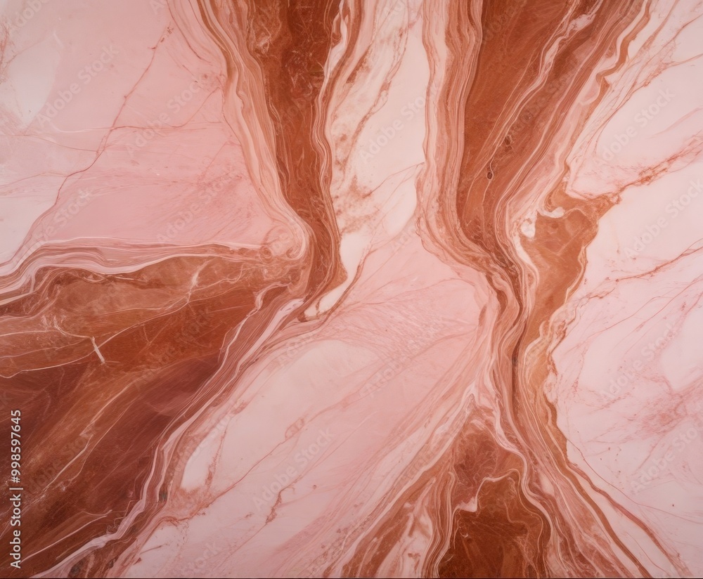 Poster a marble surface with a swirling pattern of pink and brown hues, creating a captivating visual effec